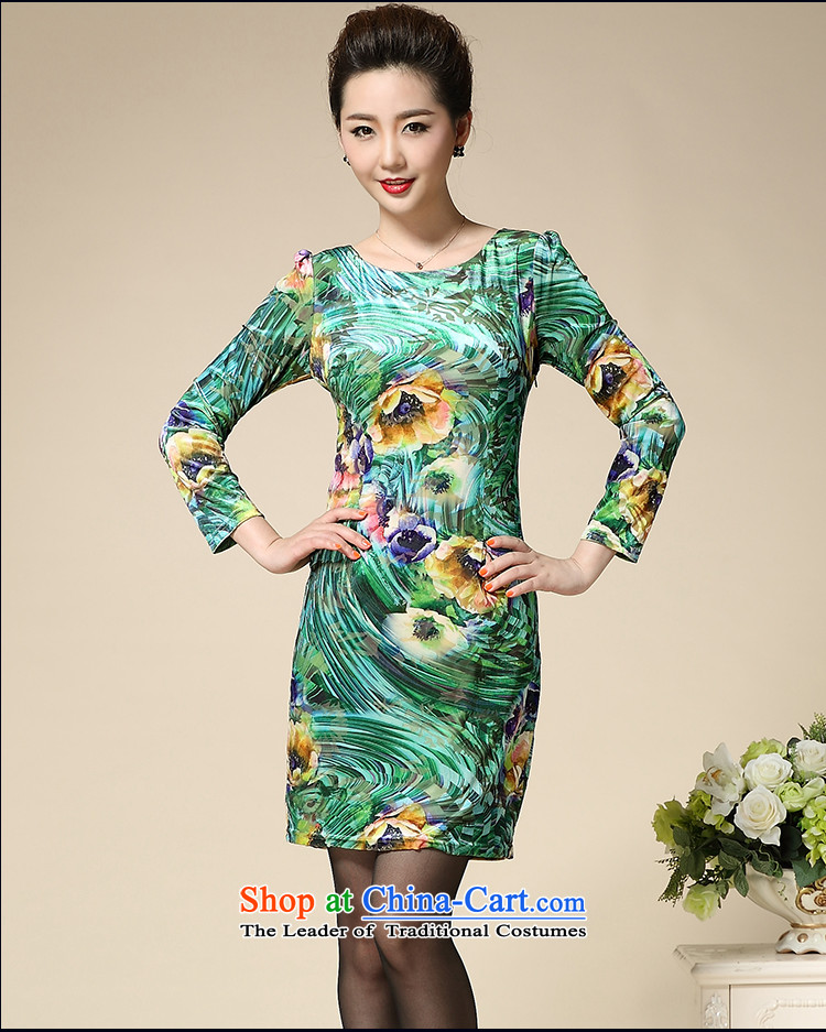 Connie shop autumn 琊 Memnarch new stamp Kim scouring pads middle-aged moms are long-sleeved dresses in long Golden Lily M picture, prices, brand platters! The elections are supplied in the national character of distribution, so action, buy now enjoy more preferential! As soon as possible.
