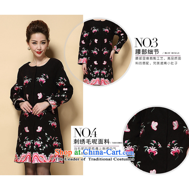 Memnarch 琊 Connie shop autumn and winter new elderly mother in large embroidered with long a wool coat black 4XL Photo, prices, brand platters! The elections are supplied in the national character of distribution, so action, buy now enjoy more preferential! As soon as possible.