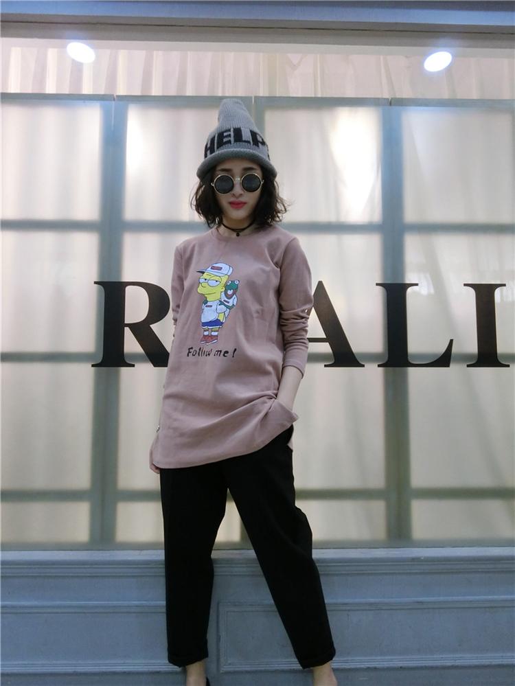 Ya-ting shop 2015 winter clothing new Korean female T-shirt with round collar cartoon forming the long-sleeved skirt in Sau San long T shirt pink are code picture, prices, brand platters! The elections are supplied in the national character of distribution, so action, buy now enjoy more preferential! As soon as possible.