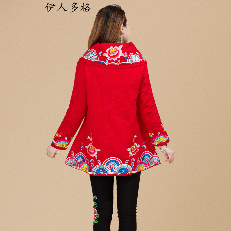 The Mai-Mai more new ethnic women turn A swing in spring and autumn jacket embroidered Tang Dynasty Chinese Disc cotton linen tie score of 9, long-sleeved T-shirt female -706 red , L, Mai-Mai YIRENDUOGE (Multi-bin) , , , shopping on the Internet