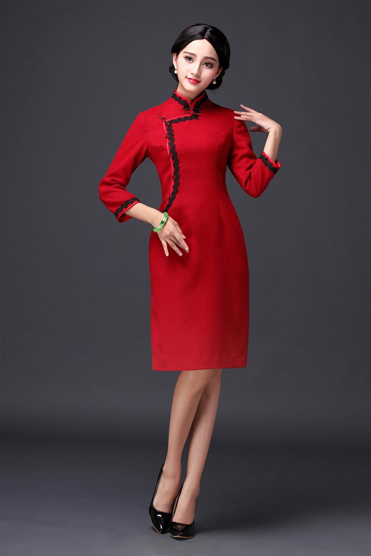 Mano-hwan's 2015 winter new long-sleeved solid Stylish retro qipao gross? in improved long-sleeved wedding cheongsam dress navy XXXL picture, prices, brand platters! The elections are supplied in the national character of distribution, so action, buy now enjoy more preferential! As soon as possible.