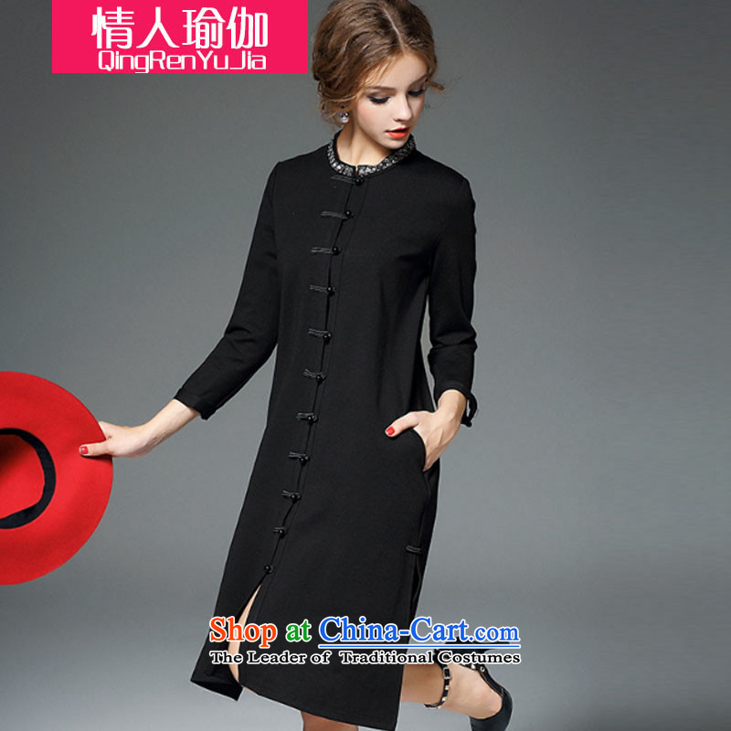 Lover Of Yoga     2015 new stylish autumn and winter qipao retro-deduction improved nail drill for loose Long Hoodie-dresses RED M code, Valentine's Day Yoga (qingrenyujia) , , , shopping on the Internet