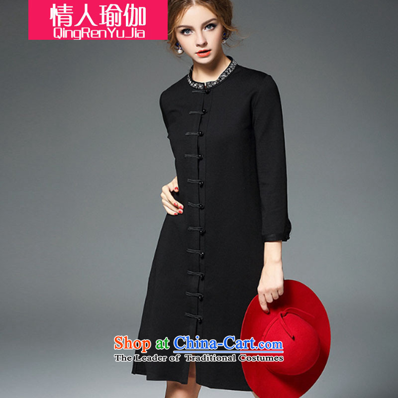 Lover Of Yoga     2015 new stylish autumn and winter qipao retro-deduction improved nail drill for loose Long Hoodie-dresses RED M code, Valentine's Day Yoga (qingrenyujia) , , , shopping on the Internet