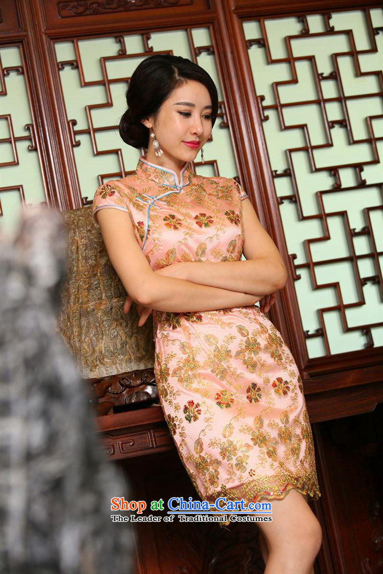 Mano-hwan's 2015 spring and fall new stylish retro in style qipao qipao lace cheongsam dress gold wire on-chip color picture XXL pictures cheongsam, prices, brand platters! The elections are supplied in the national character of distribution, so action, buy now enjoy more preferential! As soon as possible.