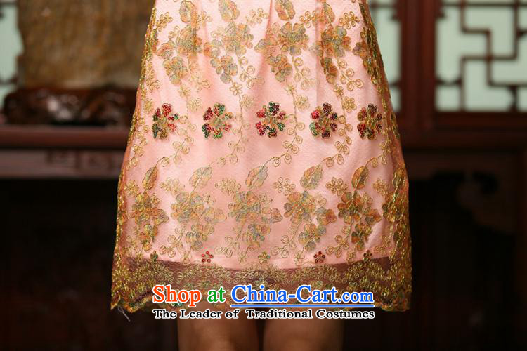 Mano-hwan's 2015 spring and fall new stylish retro in style qipao qipao lace cheongsam dress gold wire on-chip color picture XXL pictures cheongsam, prices, brand platters! The elections are supplied in the national character of distribution, so action, buy now enjoy more preferential! As soon as possible.