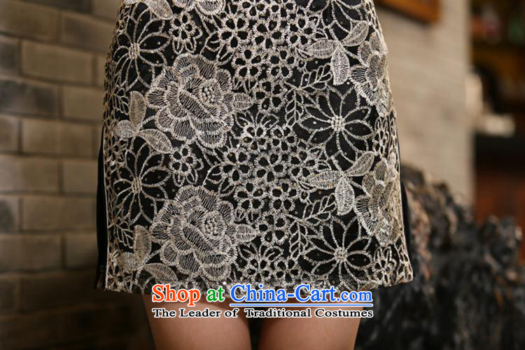 Mano-hwan's autumn 2015 new qipao lace QIPAO) Improved stylish qipao short skirt dresses picture color pictures, prices, XXL brand platters! The elections are supplied in the national character of distribution, so action, buy now enjoy more preferential! As soon as possible.