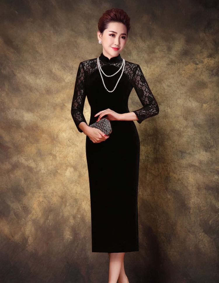 Mano-hwan's 2015 new long-sleeved qipao China wind black double stylish improved lace stitching long wool qipao black M picture, prices, brand platters! The elections are supplied in the national character of distribution, so action, buy now enjoy more preferential! As soon as possible.