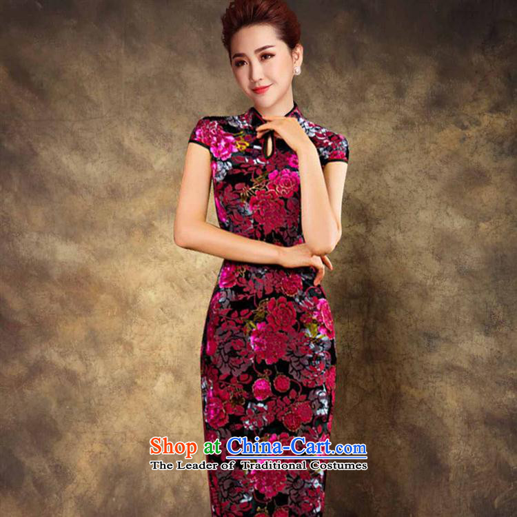 Mano-hwan's new long cheongsam dress fall short-sleeved Sau San cheongsam dress stylish long skirt scouring pads in the red XL Photo, prices, brand platters! The elections are supplied in the national character of distribution, so action, buy now enjoy more preferential! As soon as possible.