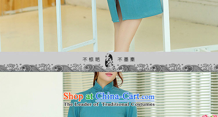 The qin designer original Fall/Winter Collections new cheongsam retro long cotton linen collar manually upgrading of solid color tie cheongsam dress mq1105017 lake blue qipao length , prices, picture XXL brand platters! The elections are supplied in the national character of distribution, so action, buy now enjoy more preferential! As soon as possible.
