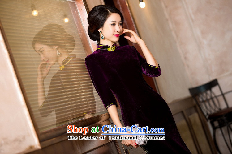 Mano-hwan's seven black velvet cheongsam purple, simple and classy and stylish improvement of autumn and winter retro in new black S pictures, qipao price, brand platters! The elections are supplied in the national character of distribution, so action, buy now enjoy more preferential! As soon as possible.