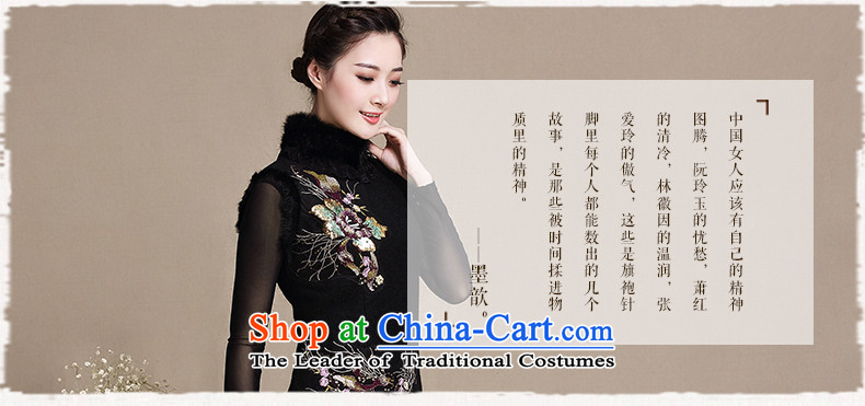 The 2015 autumn 歆 Valley Fall/Winter Collections for gross new skirt qipao Stylish retro Spangle Embroidery thick) Improved cheongsam dress Y3226 Ms. Black M picture, prices, brand platters! The elections are supplied in the national character of distribution, so action, buy now enjoy more preferential! As soon as possible.