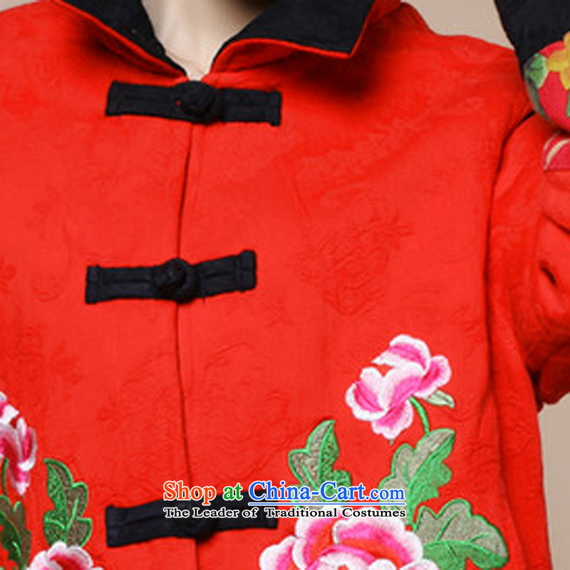 2015 Winter Female new Korean modern embroidery in long cotton swab two-piece set with Tang Dynasty Show Services female red t-shirt , L, and Asia (charm charm of Bali shopping on the Internet has been pressed.
