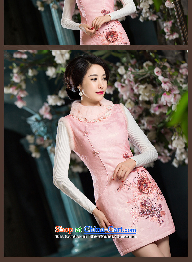 Eason Chan point cheongsam dress 2015 new winter clothing Pink Chinese Tang clamp cotton dress pink XXL picture, prices, brand platters! The elections are supplied in the national character of distribution, so action, buy now enjoy more preferential! As soon as possible.