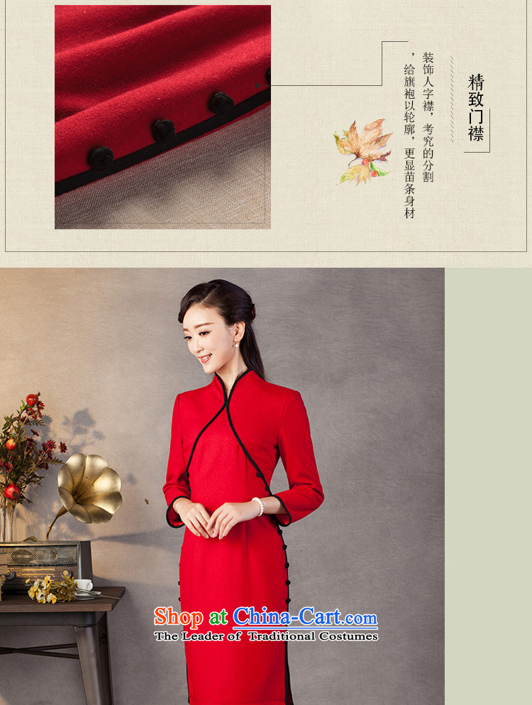 A Pinwheel Without Wind of escape tri-color? Mr Kwan 7 cuff cheongsam dress 2015 new autumn and winter retro improved cheongsam blue XL Photo, prices, brand platters! The elections are supplied in the national character of distribution, so action, buy now enjoy more preferential! As soon as possible.