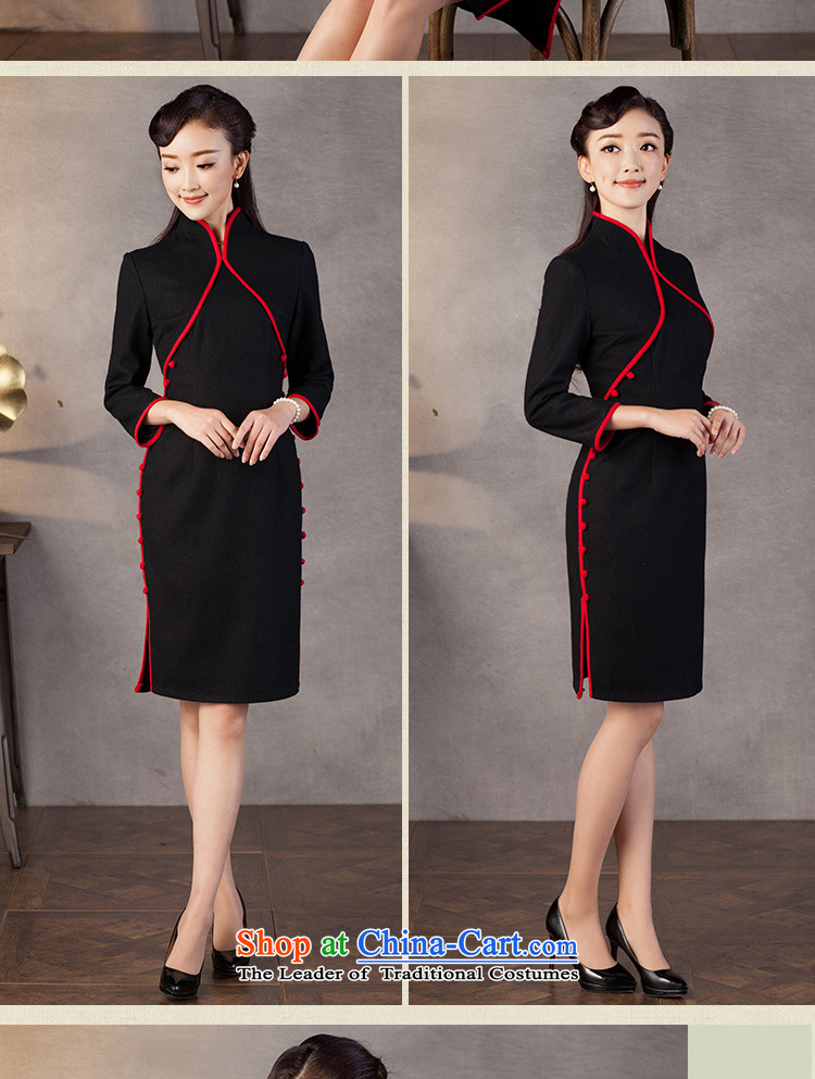 A Pinwheel Without Wind of escape tri-color? Mr Kwan 7 cuff cheongsam dress 2015 new autumn and winter retro improved cheongsam blue XL Photo, prices, brand platters! The elections are supplied in the national character of distribution, so action, buy now enjoy more preferential! As soon as possible.