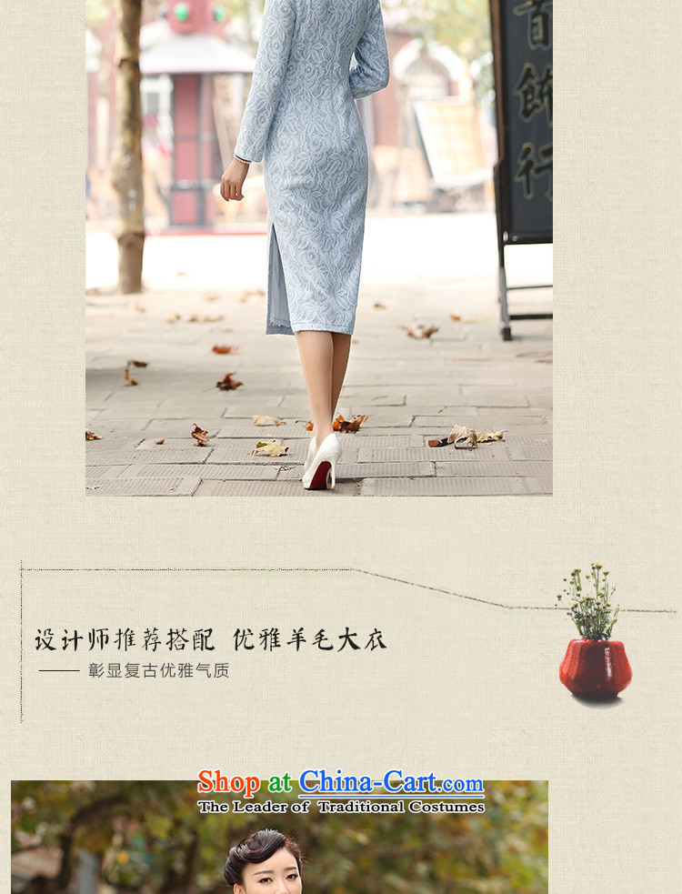 A Pinwheel Without Wind, idealistic ink 2015 Yat new autumn and winter improved retro in style qipao long long-sleeved gray blue qipao skirts Sau San XL Photo, prices, brand platters! The elections are supplied in the national character of distribution, so action, buy now enjoy more preferential! As soon as possible.