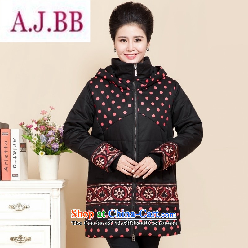 Ms Rebecca Pun stylish shops in old age for winter cotton coat female to xl middle-aged moms jackets in thick long coat 200 catties red-orange cotton coat?5XL recommendations 190 to 210 catties