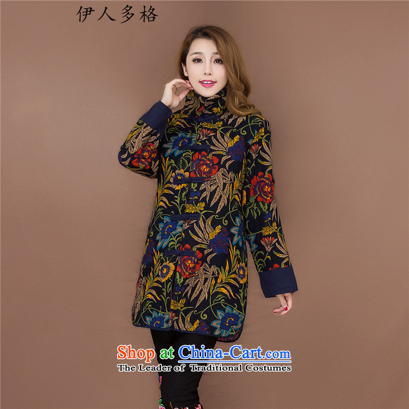The Mai-Mai more new ethnic women in the countrysides long cotton printed service cotton linen winter jackets tray clip large leisure robe No. 2 Color L, Mai-Mai YIRENDUOGE (Multi-bin) , , , shopping on the Internet