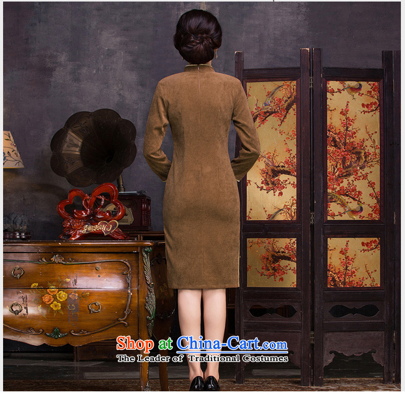 Yuan of warm winter 2015 corduroy long-sleeved qipao winter clothing retro improved cheongsam dress female new cheongsam dress stylish Chinese dress in red XL Photo QD314, prices, brand platters! The elections are supplied in the national character of distribution, so action, buy now enjoy more preferential! As soon as possible.