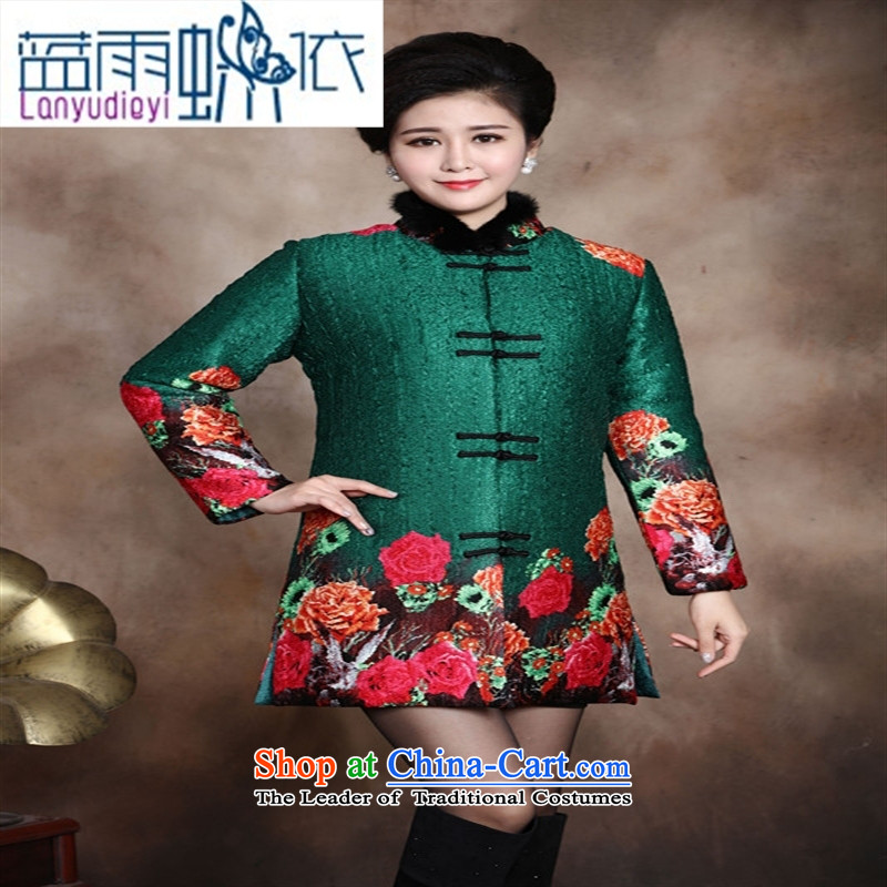 Ya-ting shop in older women Our autumn and winter clothing larger mother boxed Tang dynasty stamp cotton robe 40-50-year-old thick coat of red cotton coat XXXL recommendations about 160, blue rain butterfly according to , , , shopping on the Internet