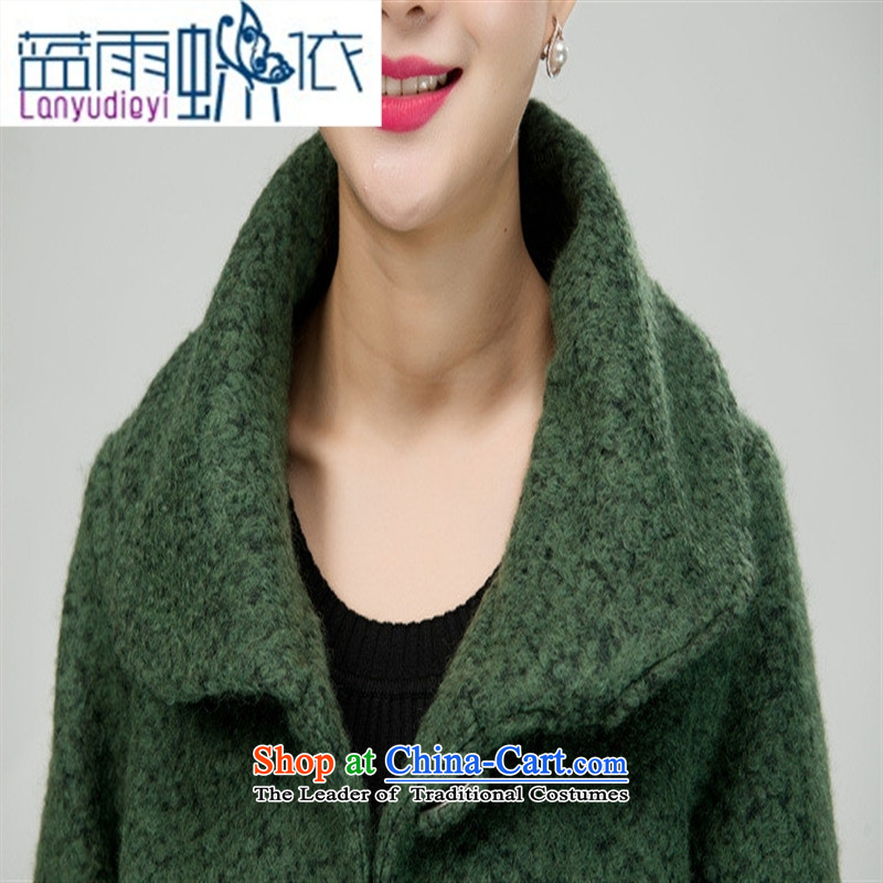 Ya-ting shop in older women for winter load Cashmere wool is mother coat jacket in large long thick cashmere wind jacket 5XL, green blue rain butterfly according to , , , shopping on the Internet