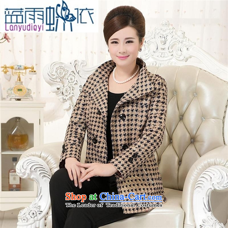 Shop 2015 Ya-ting the elderly in the autumn and winter load new products to increase code T-shirt thick with wind jacket mother Lady With 1-color XL 130 to 140 catties recommendations, blue rain butterfly according to , , , shopping on the Internet