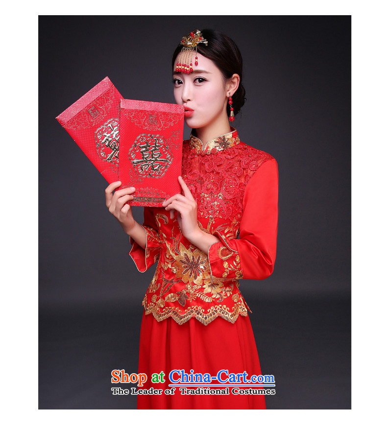 Blooming crazy marriage of qipao improvements winter cheongsam dress Tang dynasty long-sleeved bride bows services RED M picture, prices, brand platters! The elections are supplied in the national character of distribution, so action, buy now enjoy more preferential! As soon as possible.