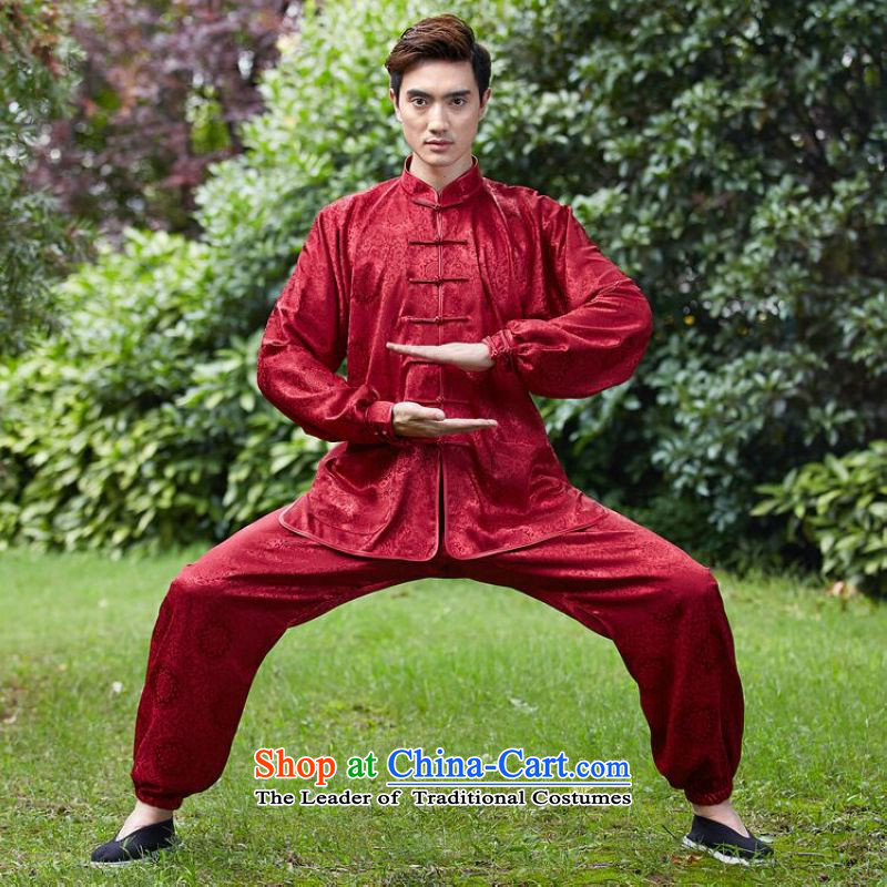 158 Jing men and women's Tang Dynasty Package Tai Chi Kung Fu Netherlands New Service collar ethnic Han-Tang Gown?- 9 men red?S