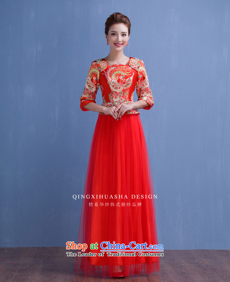 The feelings of Chinese New Year 2015 yarn of autumn and winter chinese red color bride wedding dress Sau Wo service long qipao bows large service 7 red S pictures, cuff price, brand platters! The elections are supplied in the national character of distribution, so action, buy now enjoy more preferential! As soon as possible.