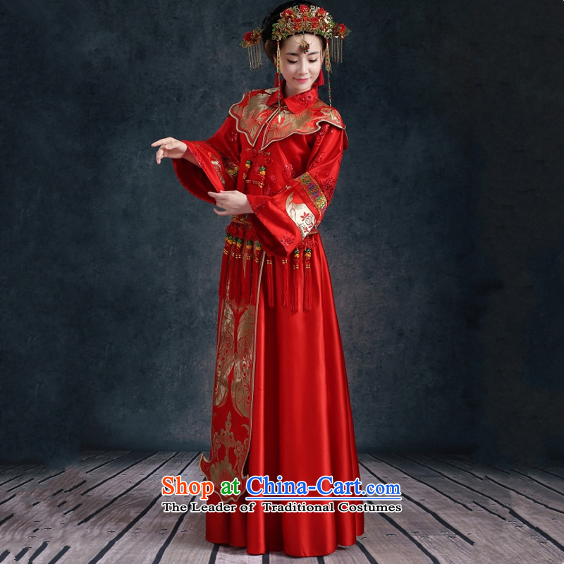 Yong-yeon and 2015 New Sau Wo Service bridal dresses female Chinese wedding dresses wedding gown marriage wedding macrame Soo- no refunds or exchanges kimono red XXL, Yong-yeon and shopping on the Internet has been pressed.