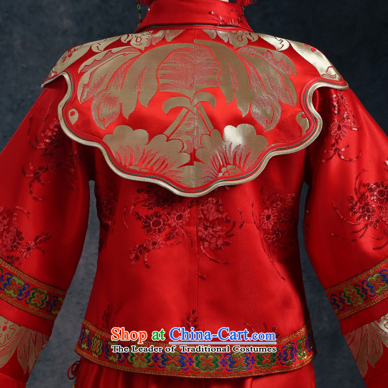 Yong-yeon and 2015 New Sau Wo Service bridal dresses female Chinese wedding dresses wedding gown marriage wedding macrame Soo- no refunds or exchanges kimono red XXL, Yong-yeon and shopping on the Internet has been pressed.