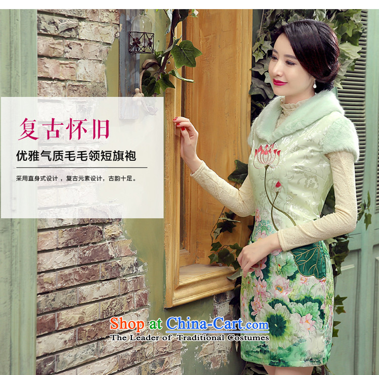 The pro-am cheongsam dress autumn and winter 2015 new stylish daily maximum code improved clip cotton short, thin hair graphics collar pale green M picture, prices, brand platters! The elections are supplied in the national character of distribution, so action, buy now enjoy more preferential! As soon as possible.