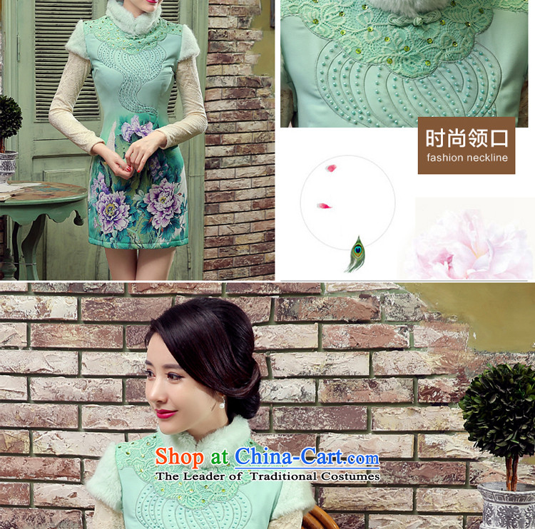 The pro-am cheongsam dress autumn and winter 2015 new improved warm modern-day large short, thin Ms. graphics dresses mint green 2XL Photo, prices, brand platters! The elections are supplied in the national character of distribution, so action, buy now enjoy more preferential! As soon as possible.