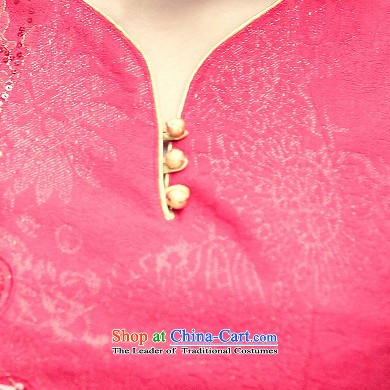 A new marriages qipao summer bows service qipao 837 red , L, a bride shopping on the Internet has been pressed.