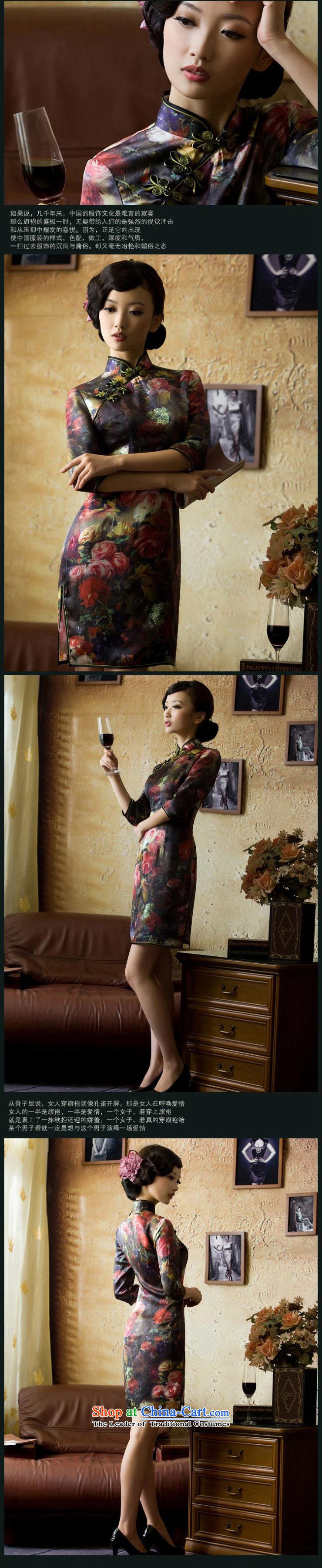 A Pinwheel Without Wind Kam Joseph Yat heavyweight Silk Cheongsam autumn 2015 new boxed stylish improved cheongsam dress suit 2XL Photo, prices, brand platters! The elections are supplied in the national character of distribution, so action, buy now enjoy more preferential! As soon as possible.