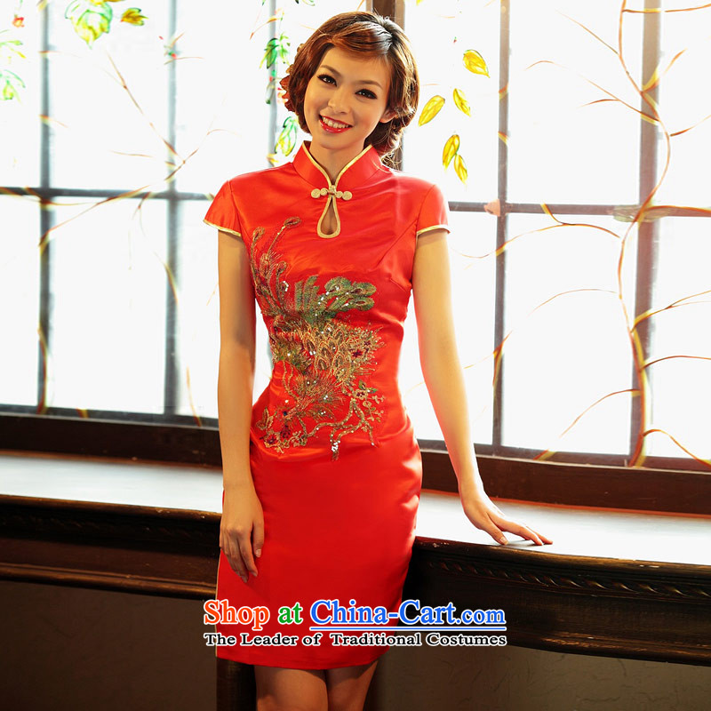Name the new bride door short of Qipao retro bows to marry cheongsam wedding dresses 258 S, a bride shopping on the Internet has been pressed.
