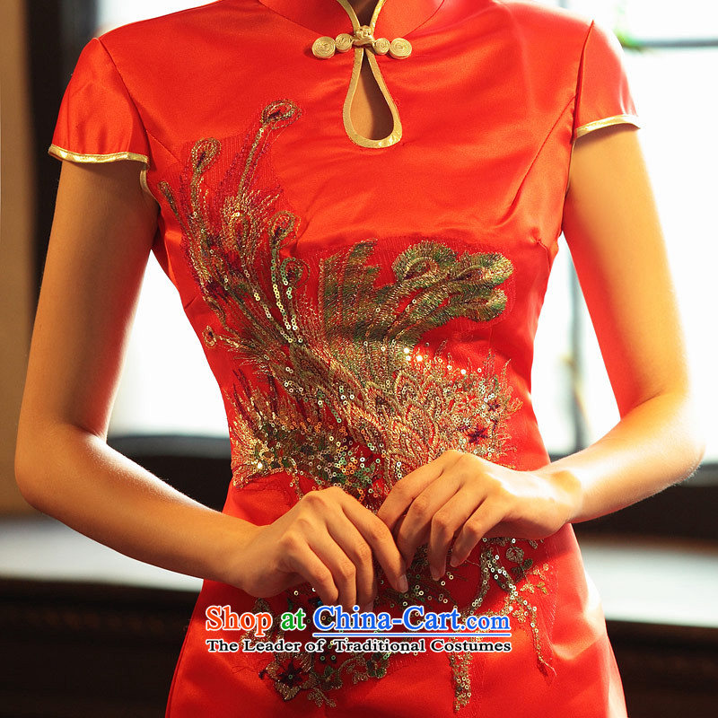 Name the new bride door short of Qipao retro bows to marry cheongsam wedding dresses 258 S, a bride shopping on the Internet has been pressed.