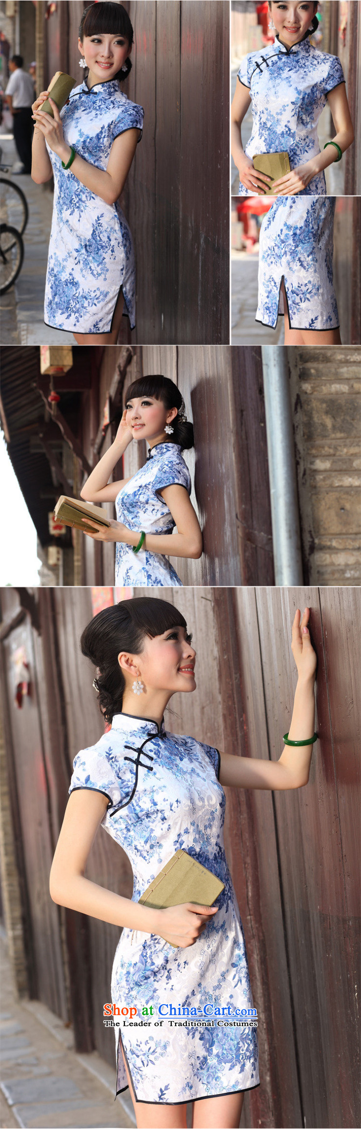Love of birds porcelain 2015 Summer new cheongsam dress summer stylish Sau San short-sleeved round cut flowers, qipao QD024 cyan s picture, prices, brand platters! The elections are supplied in the national character of distribution, so action, buy now enjoy more preferential! As soon as possible.