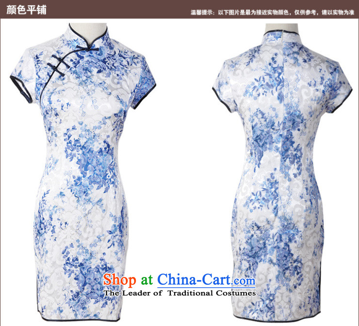 Love of birds porcelain 2015 Summer new cheongsam dress summer stylish Sau San short-sleeved round cut flowers, qipao QD024 cyan s picture, prices, brand platters! The elections are supplied in the national character of distribution, so action, buy now enjoy more preferential! As soon as possible.