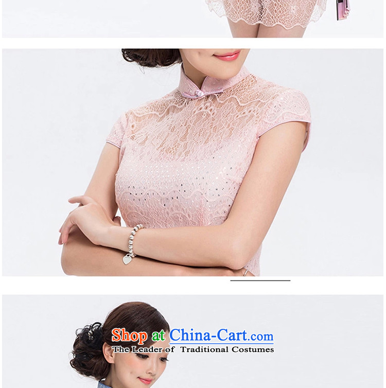 The elections as soon as possible after you get Yat lady improved Stylish retro lace qipao 2015 new improved cheongsam dress summer pink L picture, prices, brand platters! The elections are supplied in the national character of distribution, so action, buy now enjoy more preferential! As soon as possible.