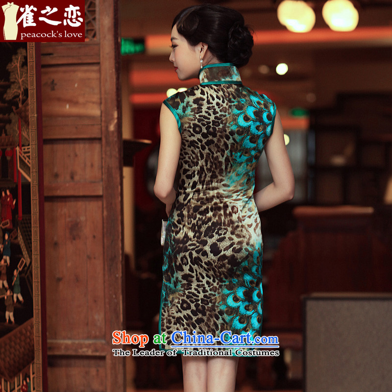 Love of birds Unmelted Deep Love Bird lovers , new spring 2015 improved short of Silk Cheongsam QD269 Leopard as figure M-pre-sale 7 days, and love of birds , , , shopping on the Internet