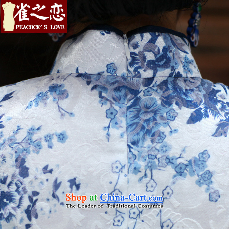 Love of birds porcelain decorated in spring 2015 seen wearing short of qipao dresses cheongsam dress QD024 daily figure S love of birds , , , shopping on the Internet