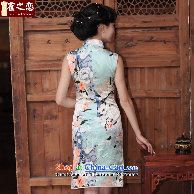 Love of birds without being aware of the spring of 2015, the new 2 side of the retro short silk cheongsam dress) QD325 figure XXXL, love birds , , , shopping on the Internet