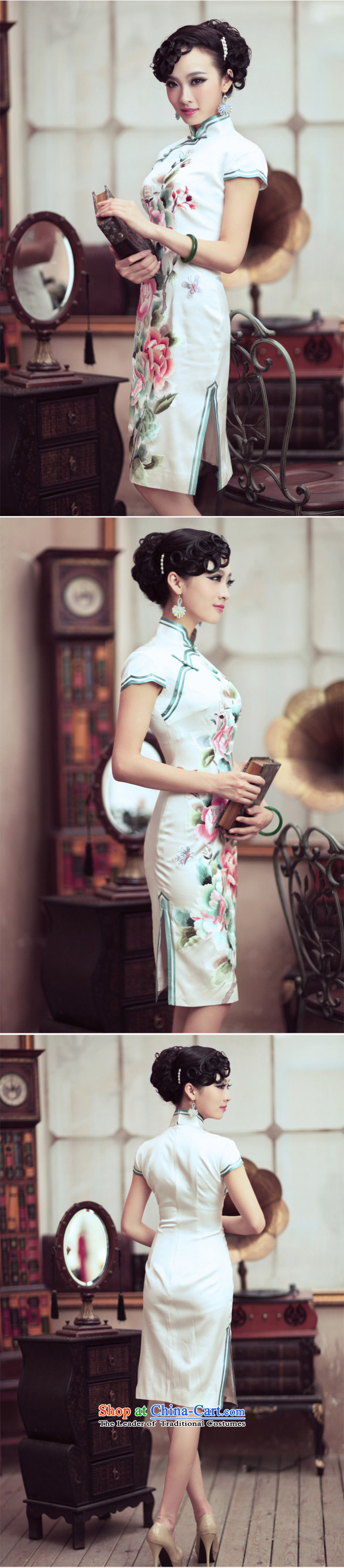 Love of birds of Overgrown Tomb branches of undyed heavyweight Silk Cheongsam embroidery short of retro cheongsam dress QD195 white S picture, prices, brand platters! The elections are supplied in the national character of distribution, so action, buy now enjoy more preferential! As soon as possible.