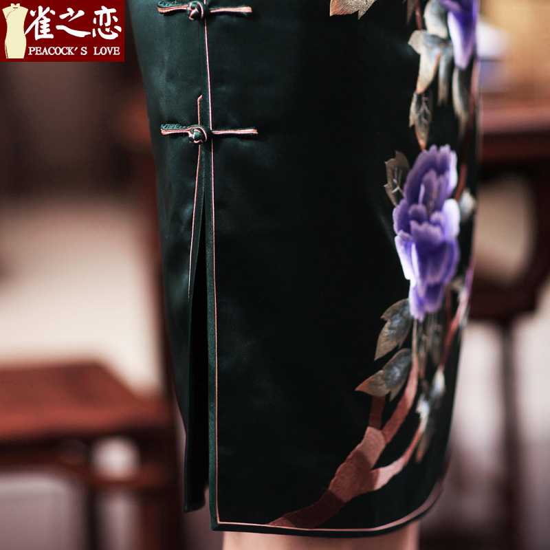 Love of birds Jiangcheng Sub 2013 Summer new double side pushing embroidered heavyweight Silk Cheongsam QD346 figure - 20 days pre-sale S love of birds , , , shopping on the Internet