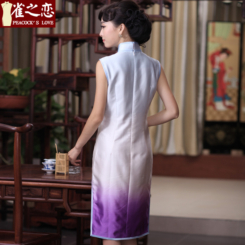Love of birds in the past 2015 spring outfits Seongnam Ilhwa Chunma new stylish improved manually push embroidered heavyweight Silk Cheongsam QD356 figure S love of birds , , , shopping on the Internet