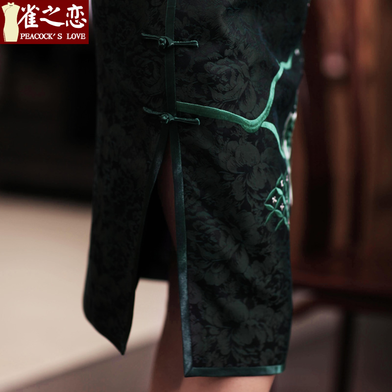 The love of birds of spring 2015 new sleeveless manually push embroidered heavyweight Silk Cheongsam QD354 figure S love of birds , , , shopping on the Internet