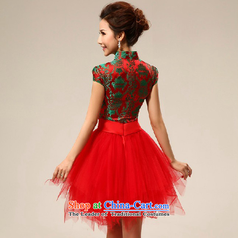 Doi m qi 2014 new dress short of Chinese Wind red bows to the Summer load the lift mast will cheongsam picture color M Demi Moor Qi , , , shopping on the Internet