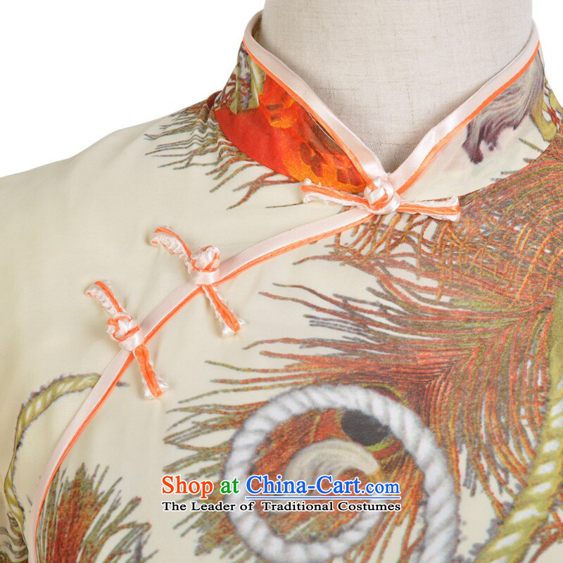 Looking back over the love of birds with a laugh in the summer of 2013 new minimalist improved short of Qipao QD033 SUIT XXL, birds Love , , , shopping on the Internet