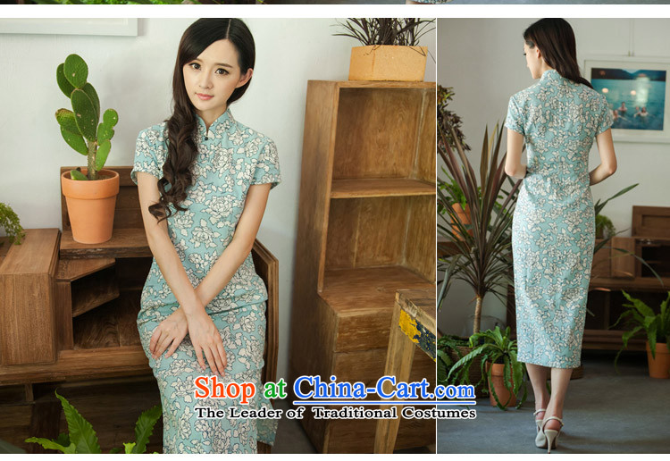 【 Yat-young lady- Ching New Stylish retro improved qipao linen long cheongsam dress suit M picture, prices, brand platters! The elections are supplied in the national character of distribution, so action, buy now enjoy more preferential! As soon as possible.